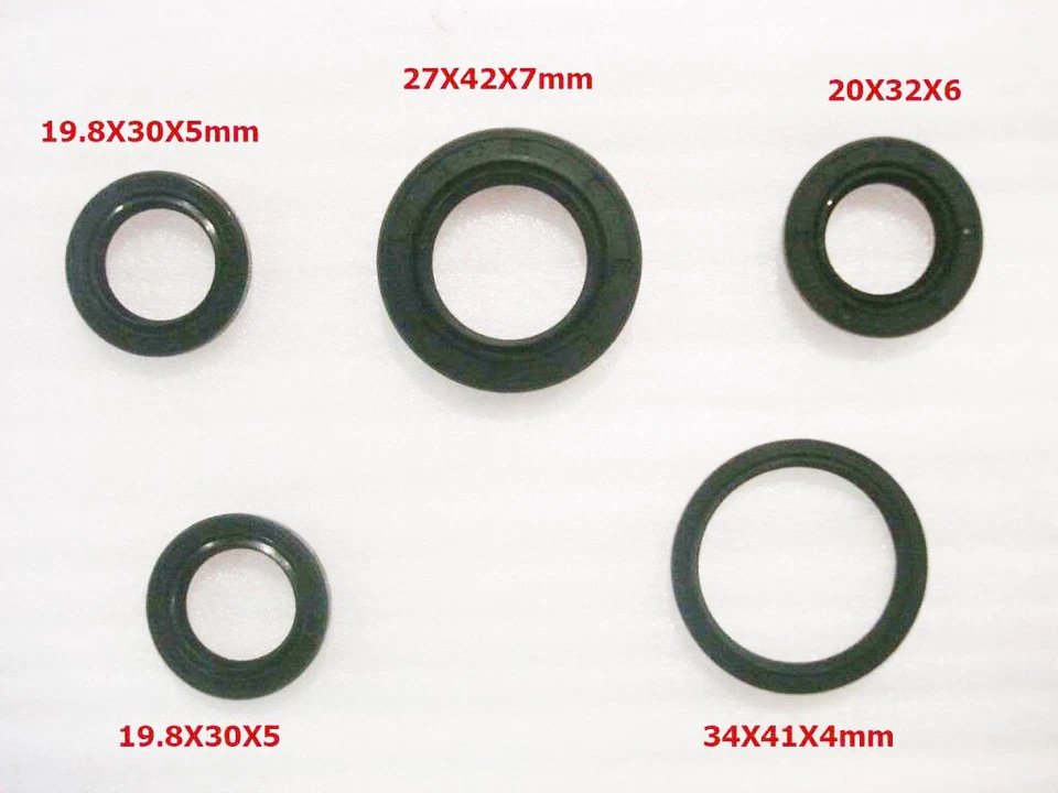 5 Pcs Oil Seals Kit For 19.8x30x5mm 27x42x7mm 20x32x6mm 19.8x30x5mm 34x41x4mm - image 2 of 2