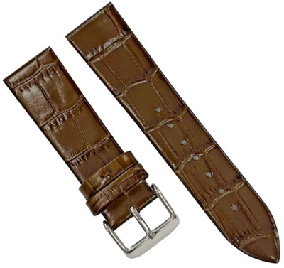New Watch Band D.Brown Genuine Leather Alligator Grain (Flat, Short) 20x16MM