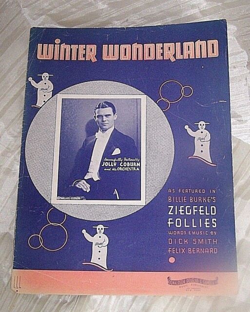 Download VINTAGE SHEET MUSIC **WINTER WONDERLAND * 1934 * ORIGINAL ...
