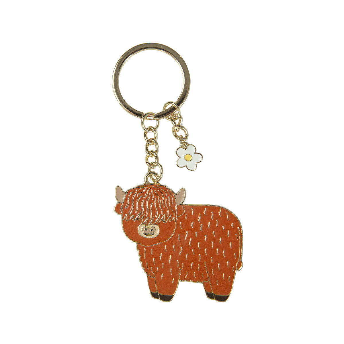 Highland Cow Enamel Keyring Brand New