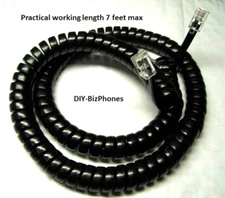50-Pack Lot Black 12Ft Generic Handset Cord Landline Telephone Universal Fit