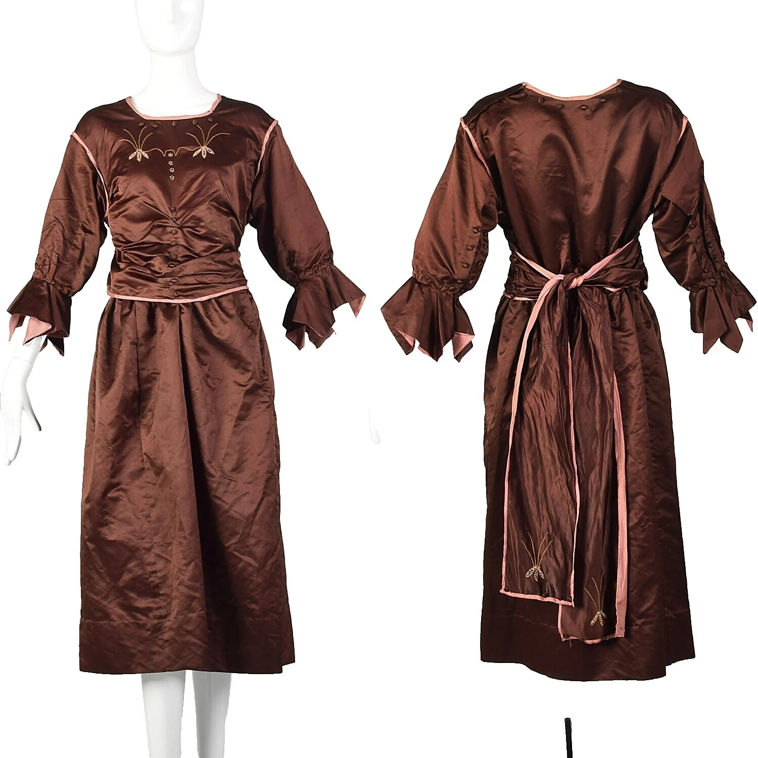 Brown Pre 1920 Vintage Clothing for Women