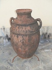 GRANDE Antica Originale Anfora Brocca per olio o vino inizi '900 TERRACOTTA