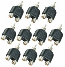 10x RCA Male Plug / 2 RCA Female Jack Audio Adapter