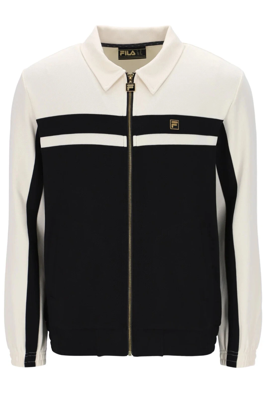 Fila Bill blocked Track Jacket With Gold Trims Blk/Wht/Gry