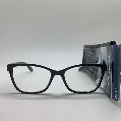 FG34 SPARKLE SHINE SIMPLY SPECS VRL2004  1.50 BLK BLACK Reading Glasses READERS