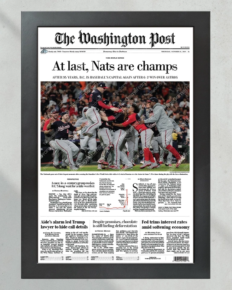 2019 Washington Nationals World Series Champions Washington Post Framed Print - Image 2 of 4
