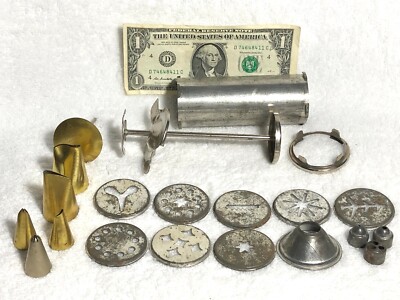 Rare 1935 Combination Cake Decorator/Cookie Maker Pat No 2101075 + Ateco Pieces!