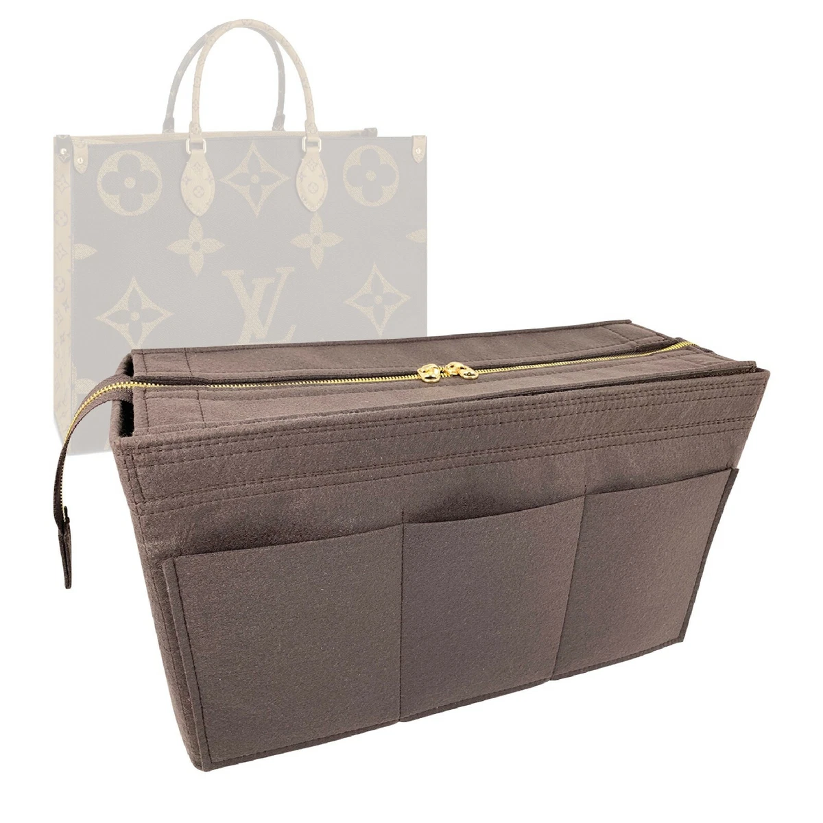 Tote Bag Organizer For Louis Vuitton Neverfull MM Bag with Zipper Top