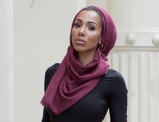  200 Verona Women Purple Fringed Hijab Hand-Dyed Shawl Head Scarf OS