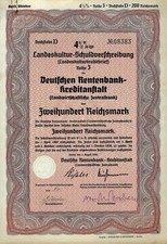Deutsche Rentenbank Kreditanstalt, 4 1/2% L-Schuldv. 1938 R3 (200 RM) ungelocht
