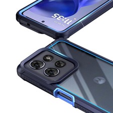 For Moto G Power 5G 2025 Case Built-in Screen Full Body Shockproof Cover Blue