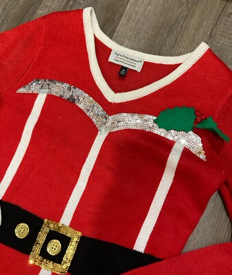 Vintage Y2K Tiara Sweater Dress Elf Mrs Claus Holiday Christmas Medium |  eBay