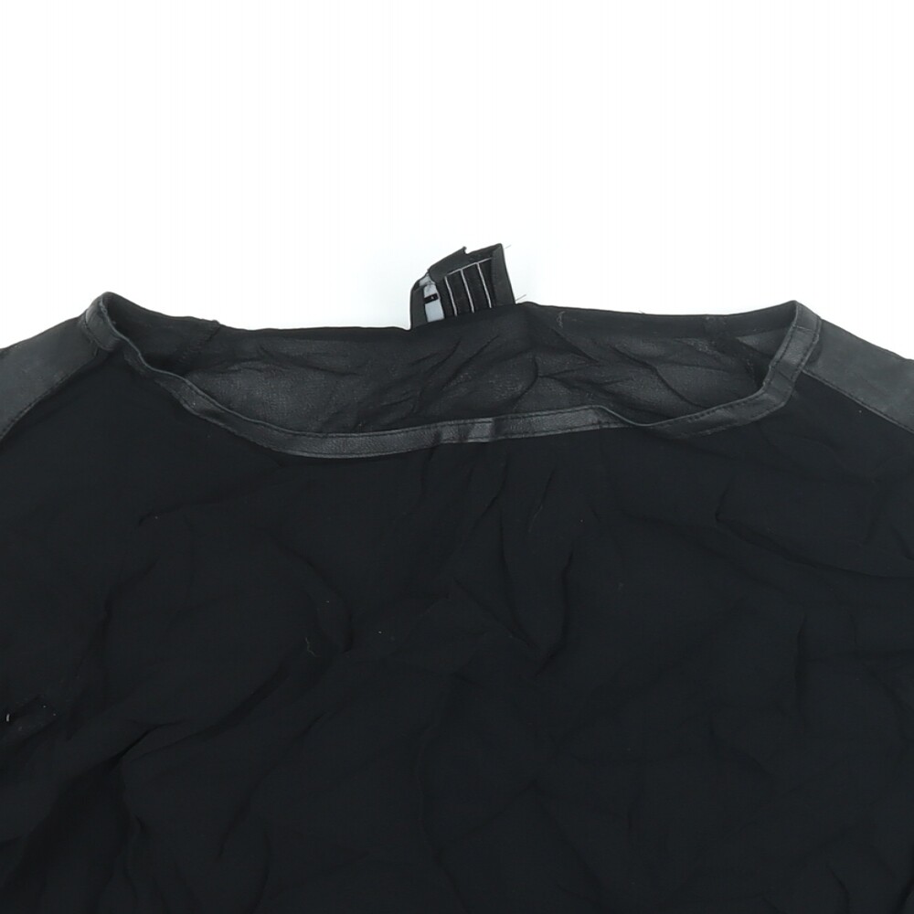 AMES Womens Black Viscose Basic Blouse Size 6 Boa… - image 3