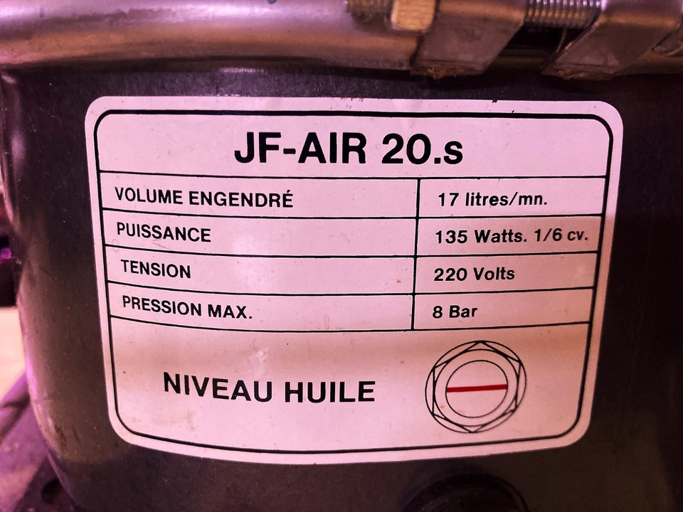 COMPRESSEUR D'AIR JF AIR 20.S - Photo 3/3