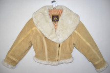 vintage FLYING SHERPA JACKET size small S  8-10 Women Suede Leather Snow BUNNY