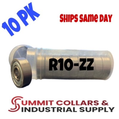 R10-ZZ Premium Shielded Ball Bearing, 5/8''x1-3/8''x0.3438'', R10z (10 QTY)