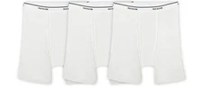 Mens 3 Pack Fruit of the Loom White Boxer Briefs  Underwear 100% Cotton S M L XL