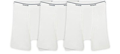 Mens 3 Pack Fruit of the Loom White Boxer Briefs  Underwear 100% Cotton S M L XL