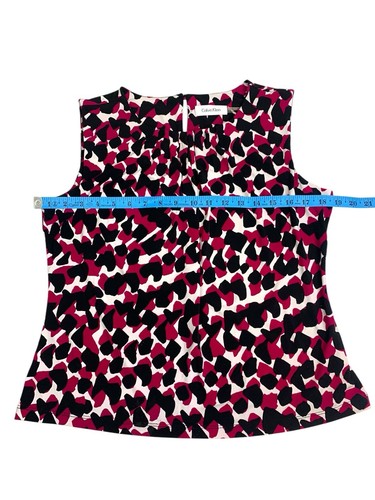 Calvin Klein Gr. Petites L Abstrakt Animal Print U-Ausschnitt Ärmellos Top PL - Bild 6 von 10