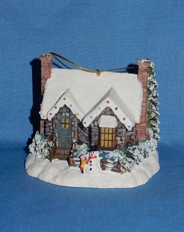 Bradford Editions Thomas Kinkade 2001 A Christmas Welcome Illuminated Ornament