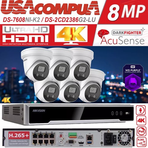 Hikvision 4K IP Camera System NVR DS-7608NI-K2/8P 8MP Kits DS-2CD2386G2-IU Lot - Picture 21 of 23