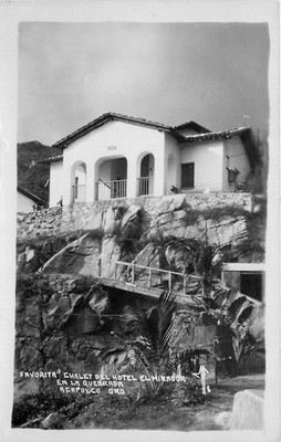 RPPC Acapulco Mexico La Quebrada El Mirador Hotel Chalet Favorita 1950s
