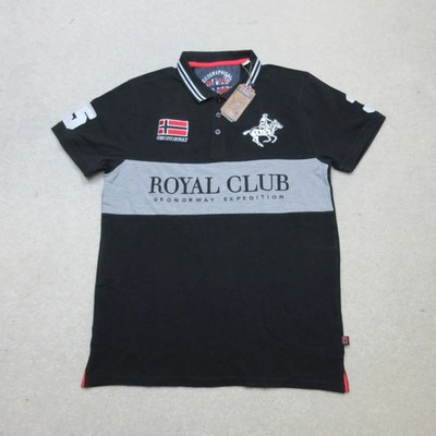Geographical Norway Team Polo Shirt Men XL Black Gray Norway Expedition
