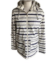 Northern Exposure Ladies Raincoat UK 10 Puffin White Navy Stripe 