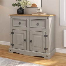 Corona Sideboard Grey 2 Door 2 Drawer Cupboard Mexican Solid Pine
