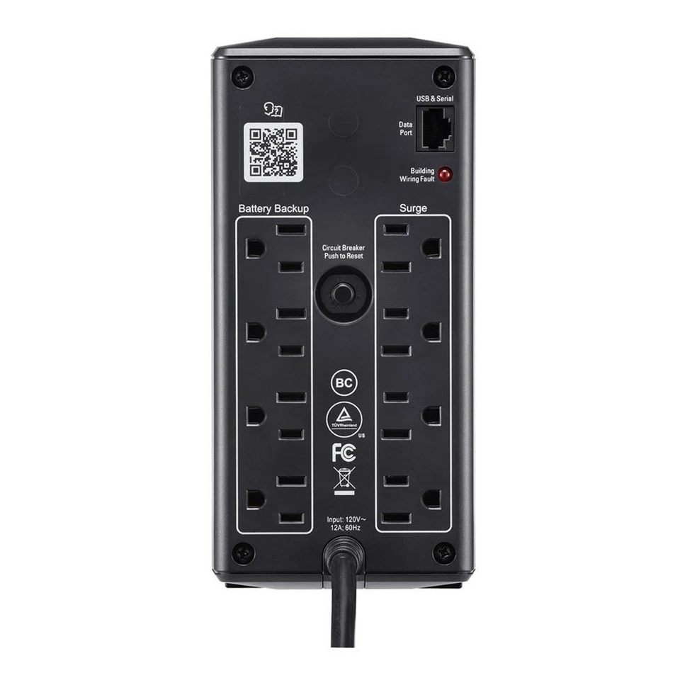 APC - Back-UPS Pro 1050VA Retail, 1050VA, 600W, 8 outlets - Black - Image 3 of 3