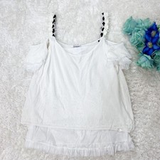 USED 05P CHANEL FANCY TWEED OFF-SHOULDER CAMISOLE GOOD