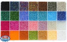 Ybxjges 24000Pcs 2mm Glass Seed Beads Kit, with 28 Colors Small Beads Kit for