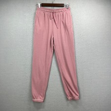 Fabletics Joggers Womens XS Pink Waffle Knit Sweat Pants Athleisure Loungewear