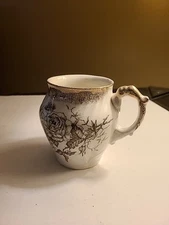  Antique Victorian Pitcher Humphrey's Bros  Rose Tunstall England Porcelain 