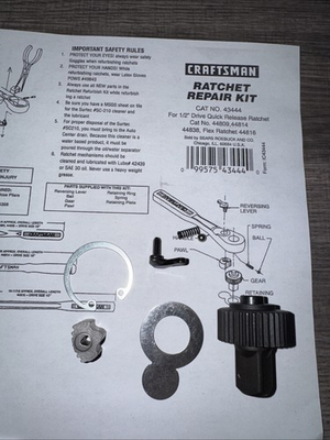 #ad USA OEM RARE Craftsman Ratchet Repair Kit 43444 44809 1 2” Dr 44814 44816 Teardr $74.95