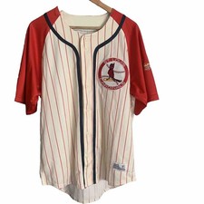 St. Louis Cardinals Cooperstown Collection  Jersey Men L NEW Dynasty Pinstripe