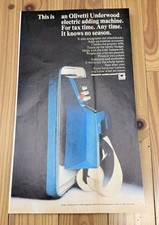 Olivetti Underwood Adding Machine Vintage Print Ad 1960s Fold Out Quanta R