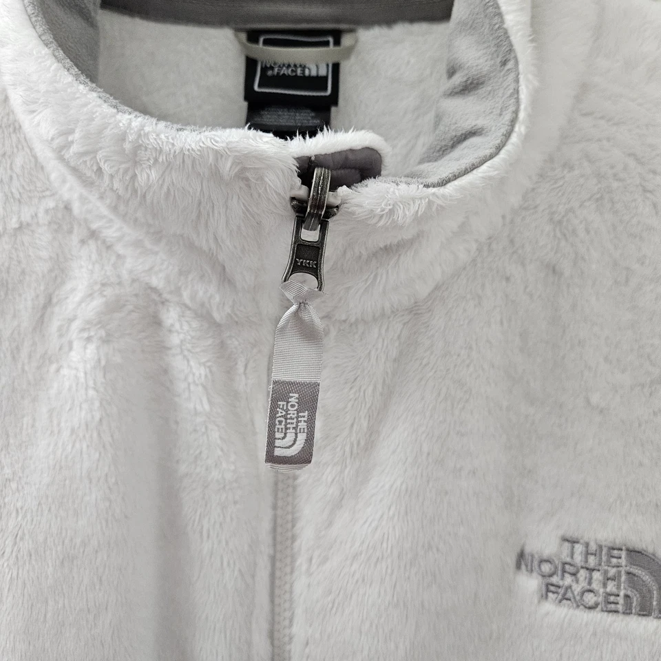 Chaqueta para mujer The North Face blanca con cremallera completa talla XXL plateada con logotipo bordado Foto 3 de 4