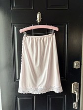 VTG Pale Pink Nylon Lace Half Slip Size S