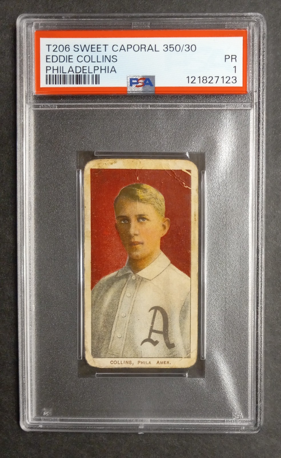 1909-11 T206 - Eddie Collins - HOF - Sweet Caporal 350/30 - PSA 1 PR