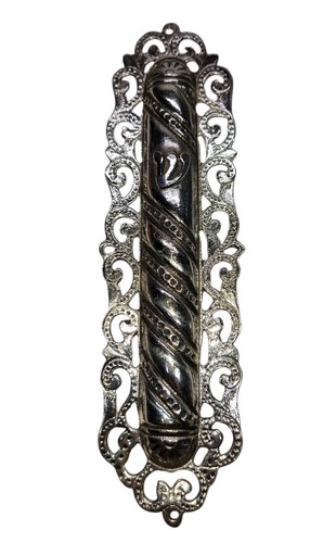 Sterling Silver Mezuzah Case Large Handmade Vintage Judaica 99g Scroll 4.5 Inch