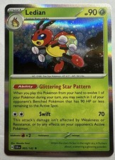 Ledian 003/142 Holo Rare - Stellar Crown Pokemon TCG Near Mint “Pack Fresh”