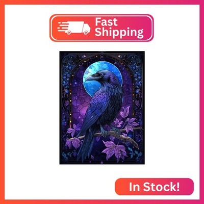 NEWENMO Diamonds Painting Kits for Adults Beginner DIY 5D Crow Diamond Art Paint