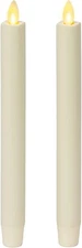 Luminara Energy Efficient Moving Flame Indoor LED Taper Candle, Set of 2 - White