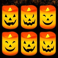 LED Kerzen Flammenlos 6 StüCk KüRbis Mit Verschiedenen AusdrüCken Halloween Deko