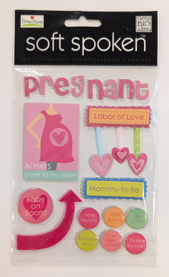 Pregnant Pregnancy Mommy-To-Be Baby On Board Scrapbooking Stickers Soft Spoken