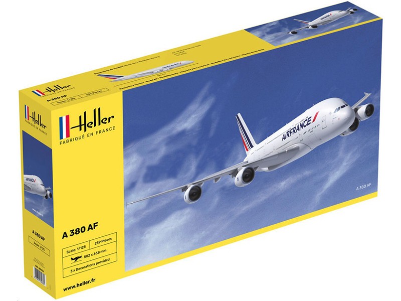 Maquette Airbus A380 Air France Heller 1/125 - Réplique miniature d'avion de ligne à construire