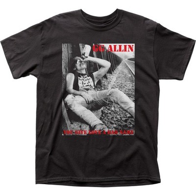 GG Allin You Give Love A Bad Name Mens T Shirt Music Classic Rock Band Tee Black