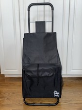 dbest products Trolley Dolly Compact, Black Collapsible Grocery Shopping Cart